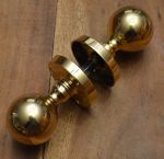 Victorian Style Brass Door Knobs - Ball  shape - Half-Sprung (JV48PB)